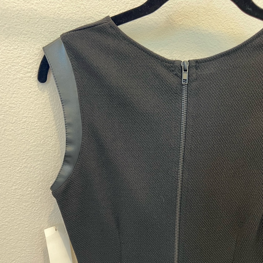 bar III little black dress with zipper and faux leather detail